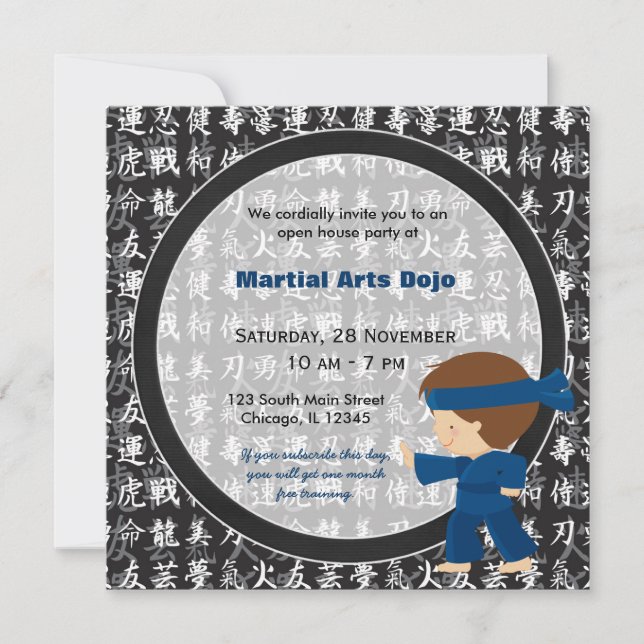Martial Arts Open House Invitation (Front)