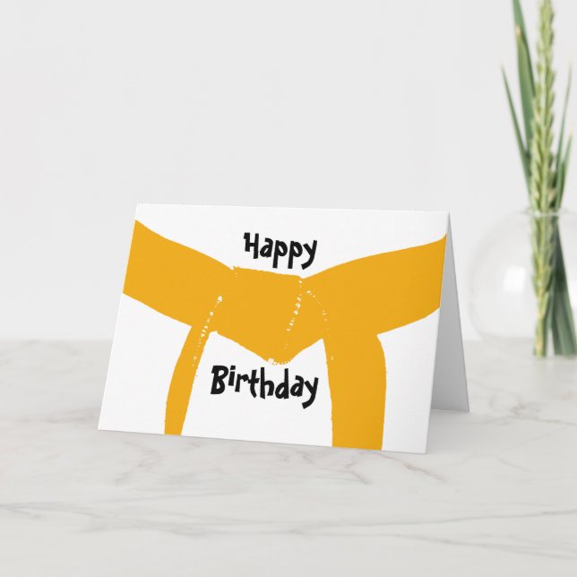 Martial Arts Orange Belt Birthday Card (Front)