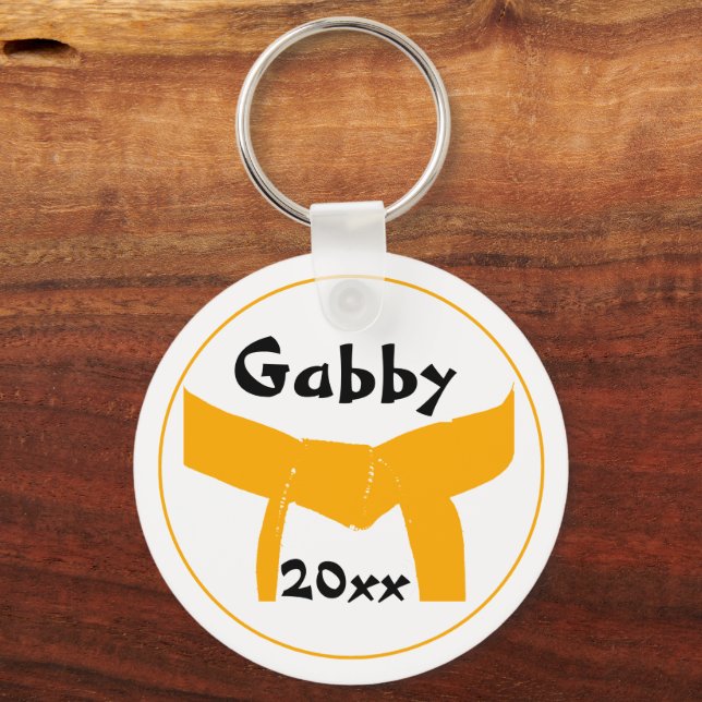 Martial Arts Orange Belt Keychain (Front)