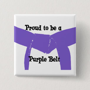 Martial Arts Proud to be a Purple Belt 2 Inch Square Button
