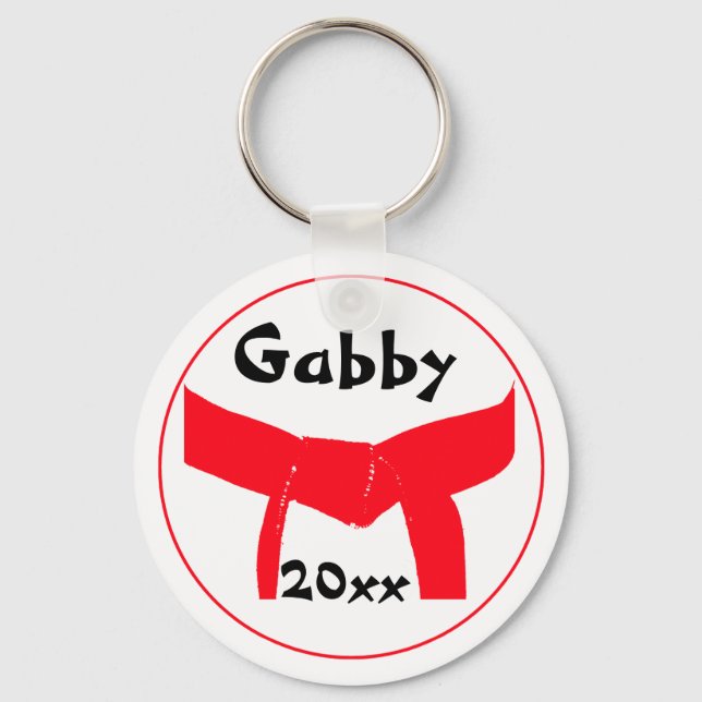 Martial Arts Red Belt Keychain (Front)