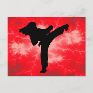 Martial Arts Red Lightning woman Postcard
