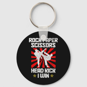 Martial Arts Rock Paper Scissors Taekwondo Karate Keychain