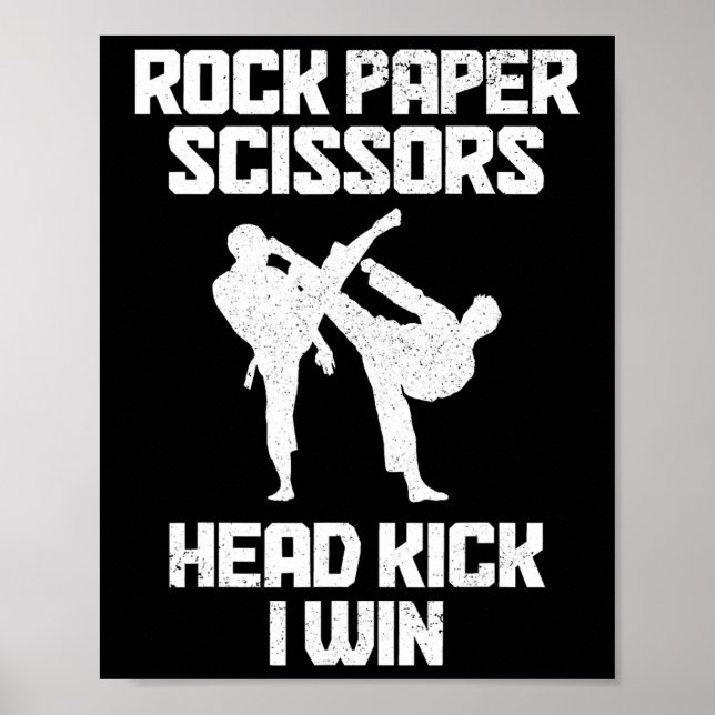 Martial Arts Rock Paper Scissors Taekwondo Karate  Poster (Front)