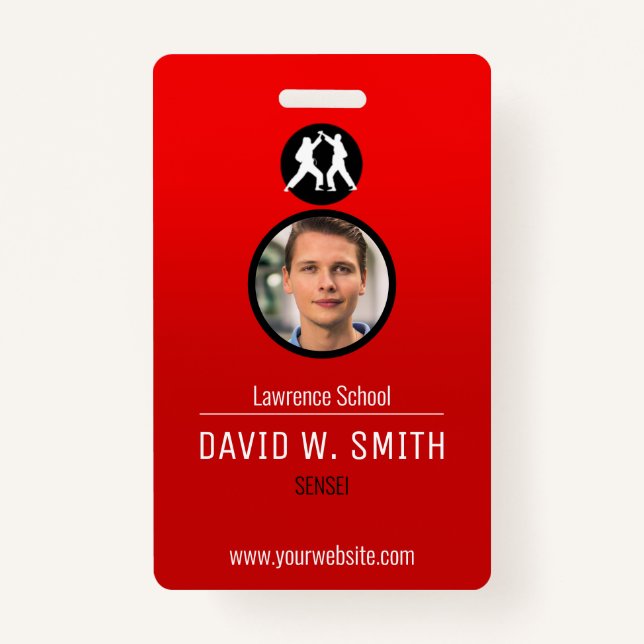 Martial Arts School Academy Institute Badge (Front)