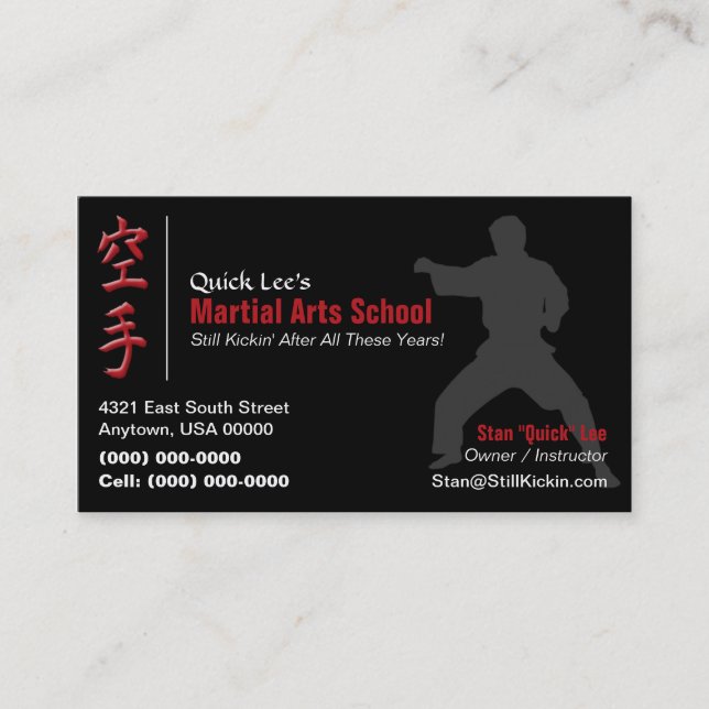 Martial Arts School Business Card (Front)
