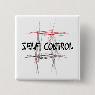 Martial Arts Self Control 2 Inch Square Button