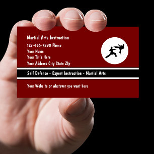 Martial Arts Self Defense Class Business Cards