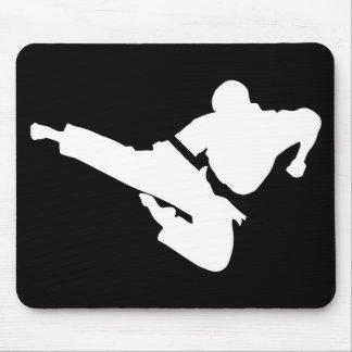martial arts silhouette mouse pad