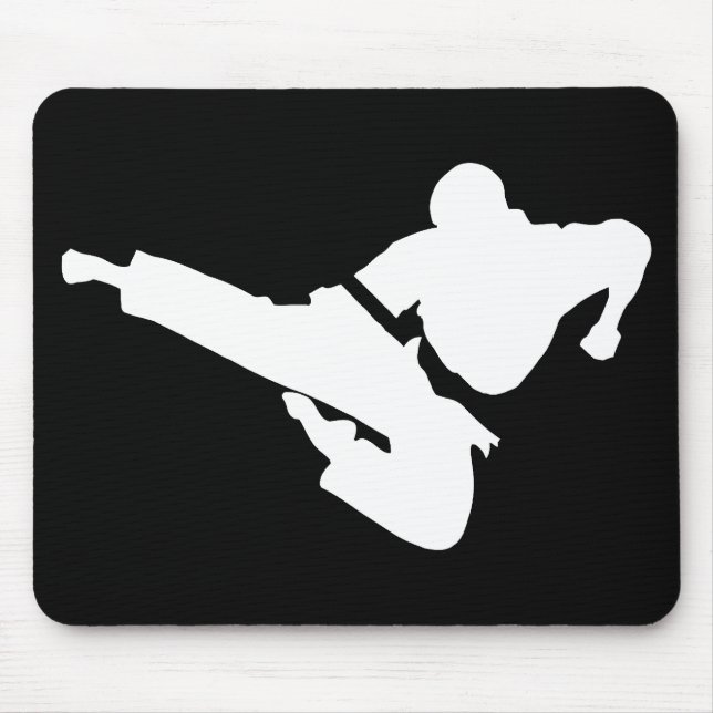martial arts silhouette mouse pad (Front)