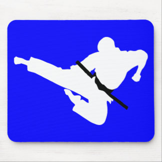 martial arts silhouette mouse pad