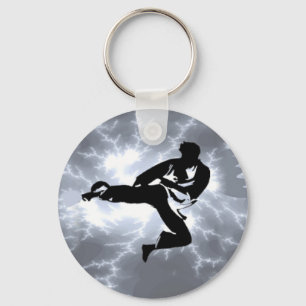 Martial Arts Silver Lightning man Keychain