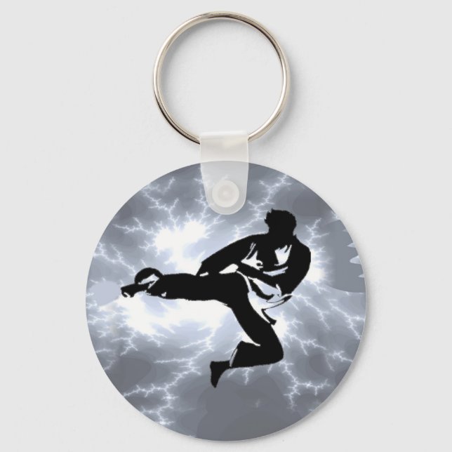Martial Arts Silver Lightning man Keychain (Front)