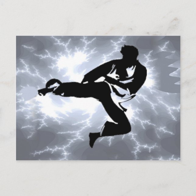 Martial Arts Silver Lightning man Postcard (Front)