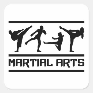 Martial Arts stickers, customizable Square Sticker