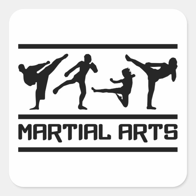 Martial Arts stickers, customizable Square Sticker (Front)