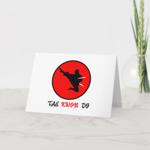 Martial Arts Tae Kwon Do flying kick - Gift Idea Card