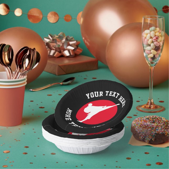 Martial arts themed karate Birthday party bowls Paper Plate (Multi)