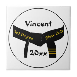 Martial Arts Third Degree Black Belt Tile