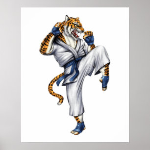 Martial Arts Tiger Poster