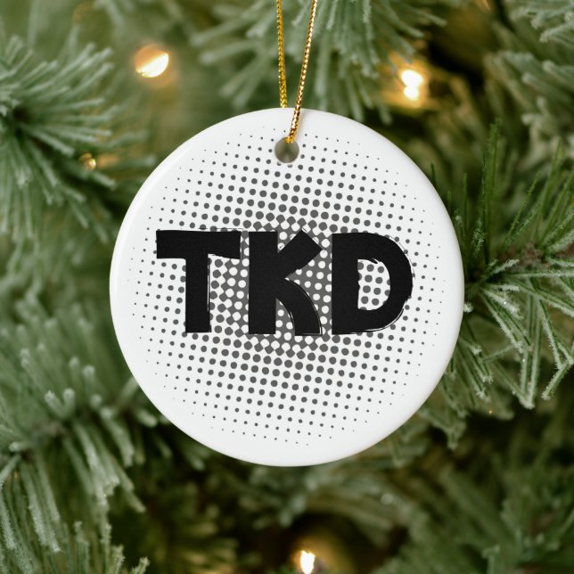Martial Arts TKD Dots Ceramic Ornament (Tree)