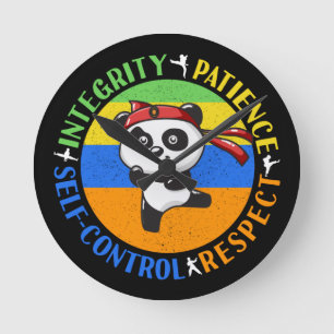 Martial Arts Values - Boys Karate Mindset Round Clock