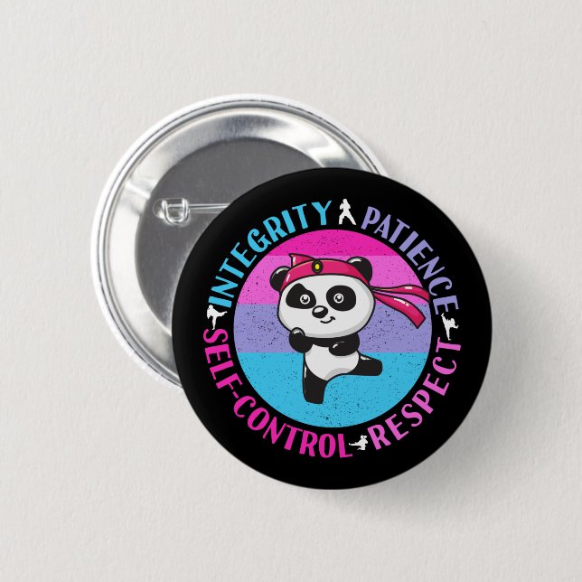 Martial Arts Values - Girly Karate Mindset 2 Inch Round Button (Front & Back)