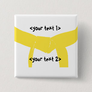 Martial Arts Yellow Belt 2 Inch Square Button