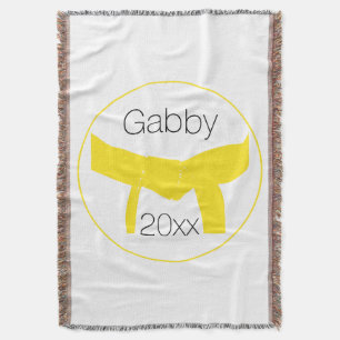 Martial Arts Yellow Belt Throw Blanket
