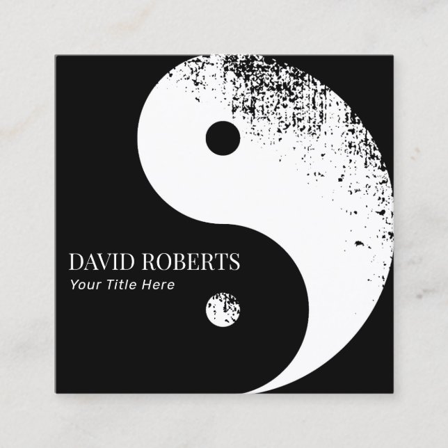 Martial Arts Yin Yang Karate Kung Fu Master Square Business Card (Front)