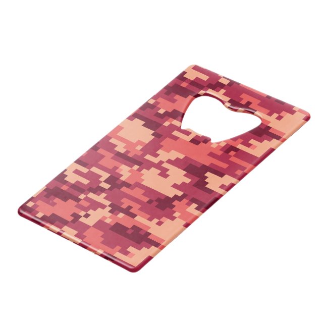 MARTIAN DESERT DIGITAL CAMO / CAMOUFLAGE CREDIT CARD BOTTLE OPENER (Front Angled)