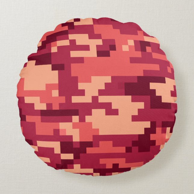 MARTIAN DESERT DIGITAL CAMO / CAMOUFLAGE ROUND PILLOW (Front)