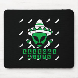 Martian Illegal Alien Mexican Area-51 Fun Hallowee Mouse Pad