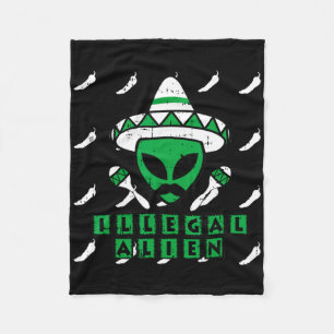 Martian Illegal Alien Mexican Area-51 Funny Hallow Fleece Blanket
