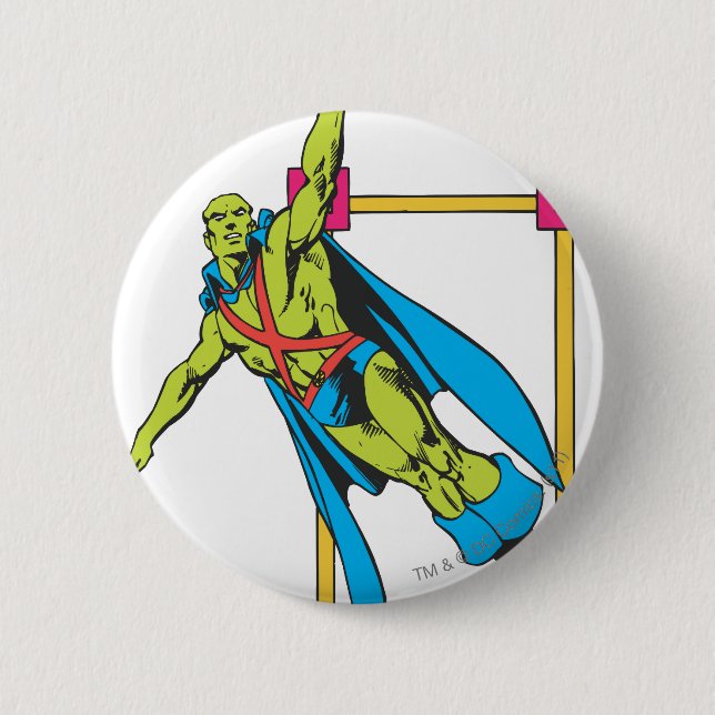 Martian Manhunter Soars 2 Inch Round Button (Front)