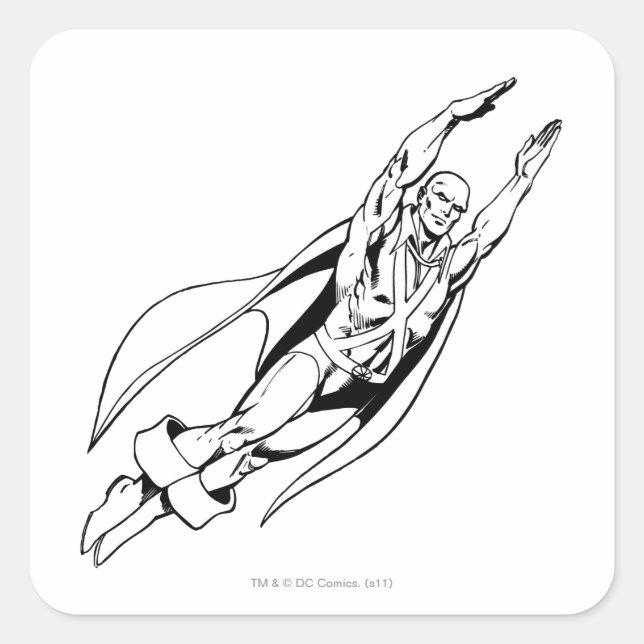 Martian Manhunter Soars 4 Square Sticker (Front)
