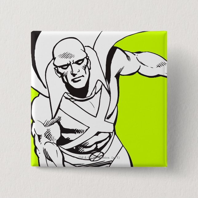 Martian Manhunter Soars 5 2 Inch Square Button (Front)