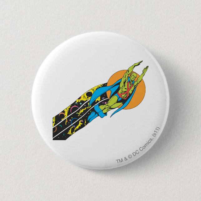Martian Manhunter Takes Flight 2 Inch Round Button (Front)