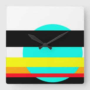 Martian sunset square wall clock