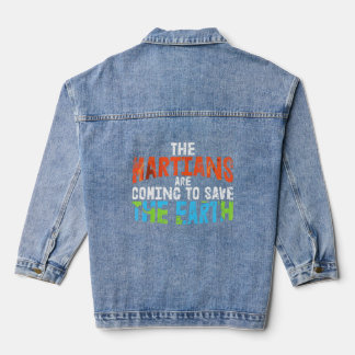 Martians Coming To Save Earth Conservation Planet Denim Jacket