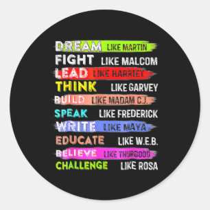 Martin Black History Month Black Afro African  Classic Round Sticker