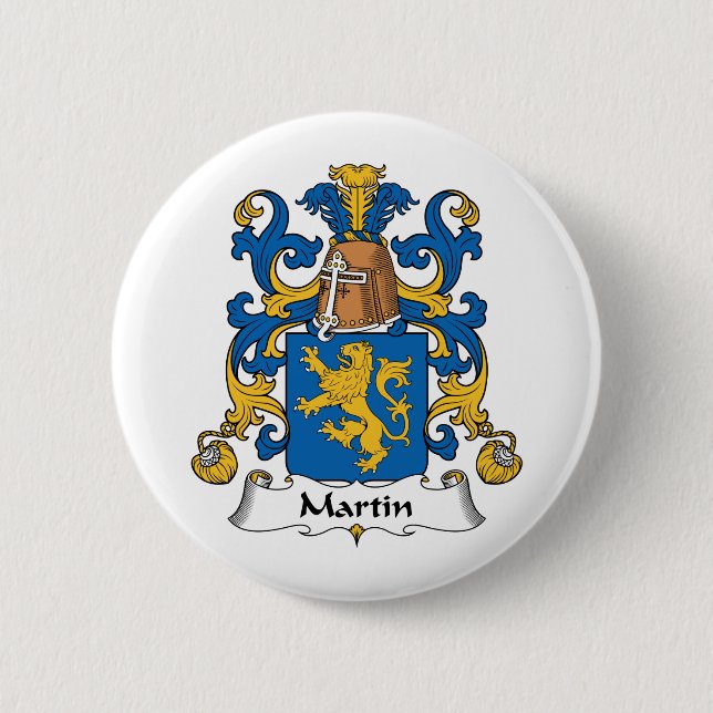 Martin Family Crest 2 Inch Round Button (Front)