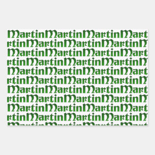 Martin Family Reunion Decorative Wrapping, Ireland Wrapping Paper Sheet
