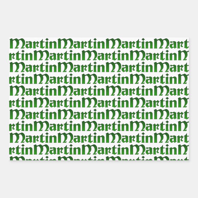 Martin Family Reunion Decorative Wrapping, Ireland Wrapping Paper Sheet (Front)