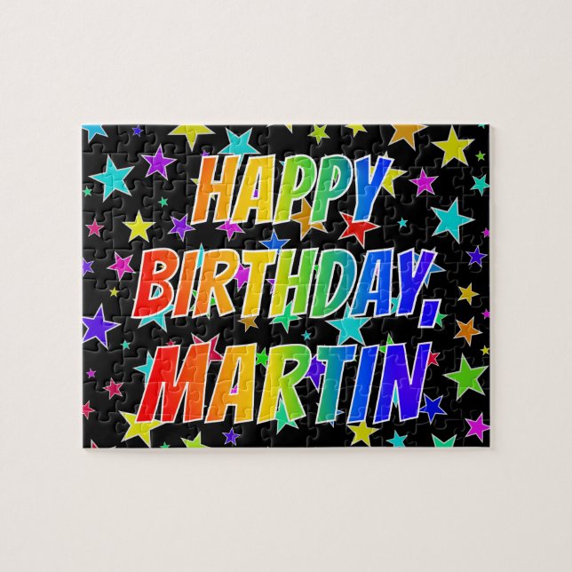 "MARTIN" First Name, Fun "HAPPY BIRTHDAY" Jigsaw Puzzle (Horizontal)