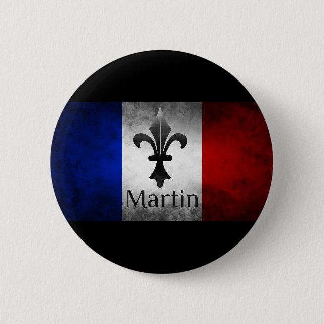 Martin French Flag 2 Inch Round Button (Front)