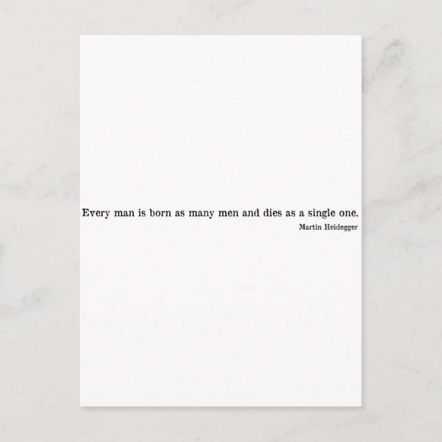 Martin Heidegger shirt 1 Postcard (Front)