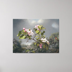 MARTIN J. HEADE - Apple Blossoms and Hummingbird - Canvas Print