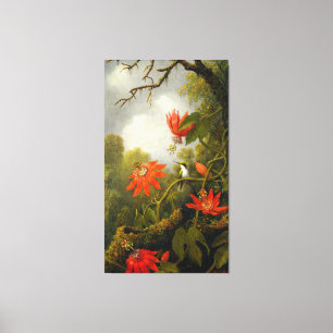 MARTIN J. HEADE - Hummingbird and Passionflowers - Canvas Print