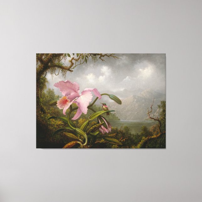 MARTIN J. HEADE - Orchid and Hummingbird - c. 1885 Canvas Print (Front)